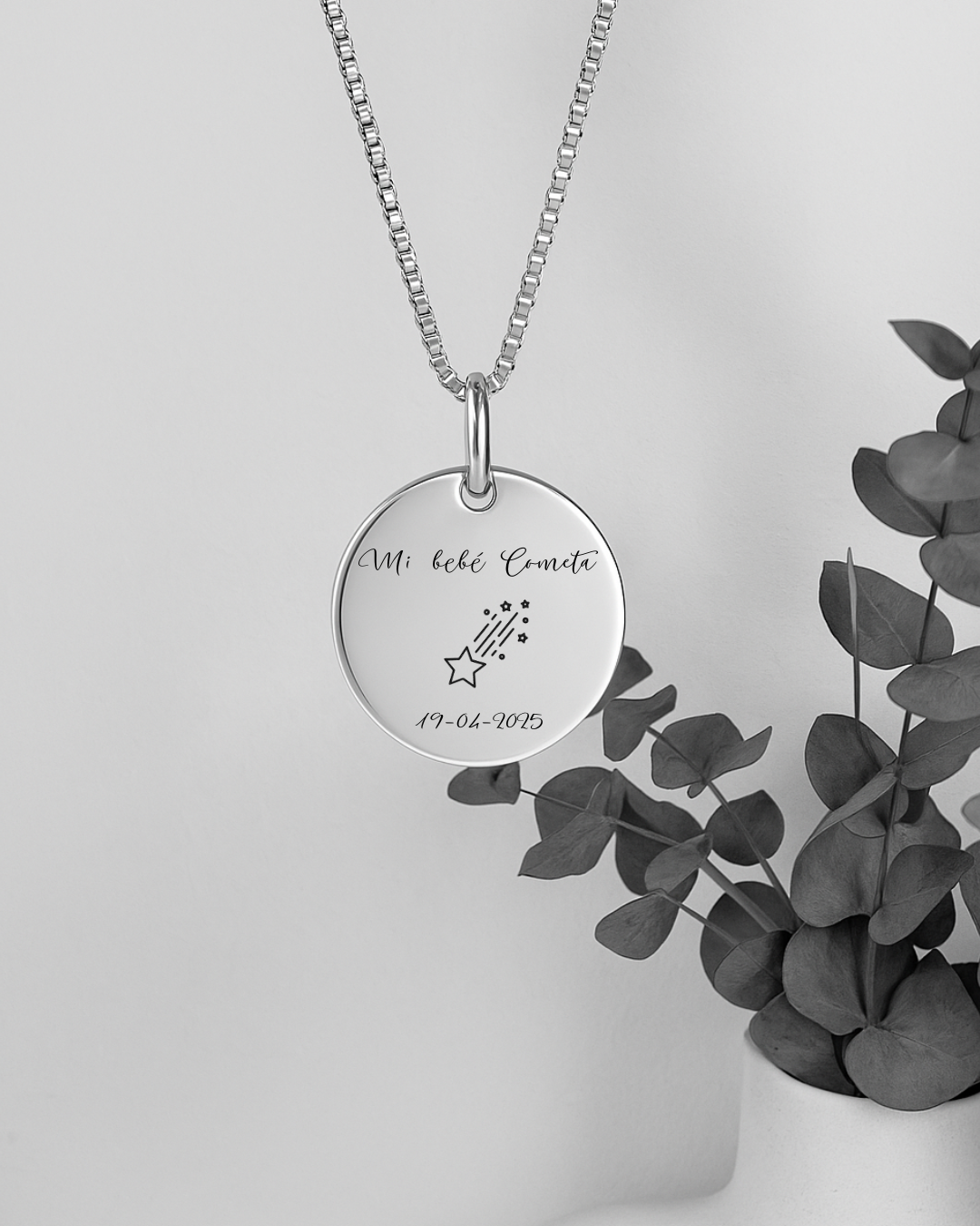 Collar personalizado Bebé Placa Circular