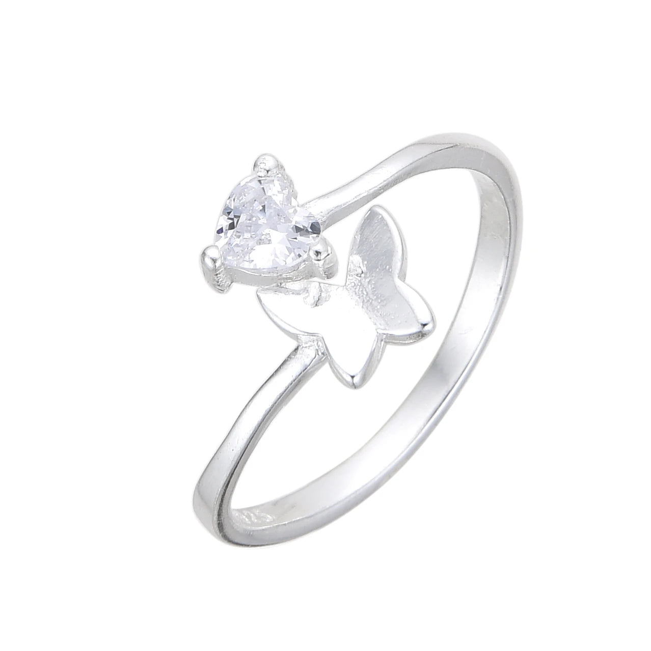 Anillo de Mariposas y Corazón