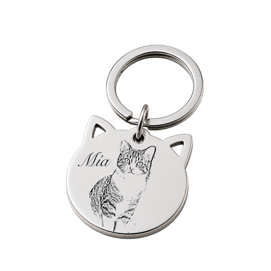 Llavero Gatito Personalizable | Acero Inoxidable