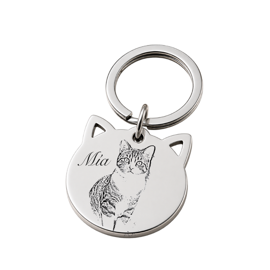 Llavero Gatito Personalizable | Acero Inoxidable