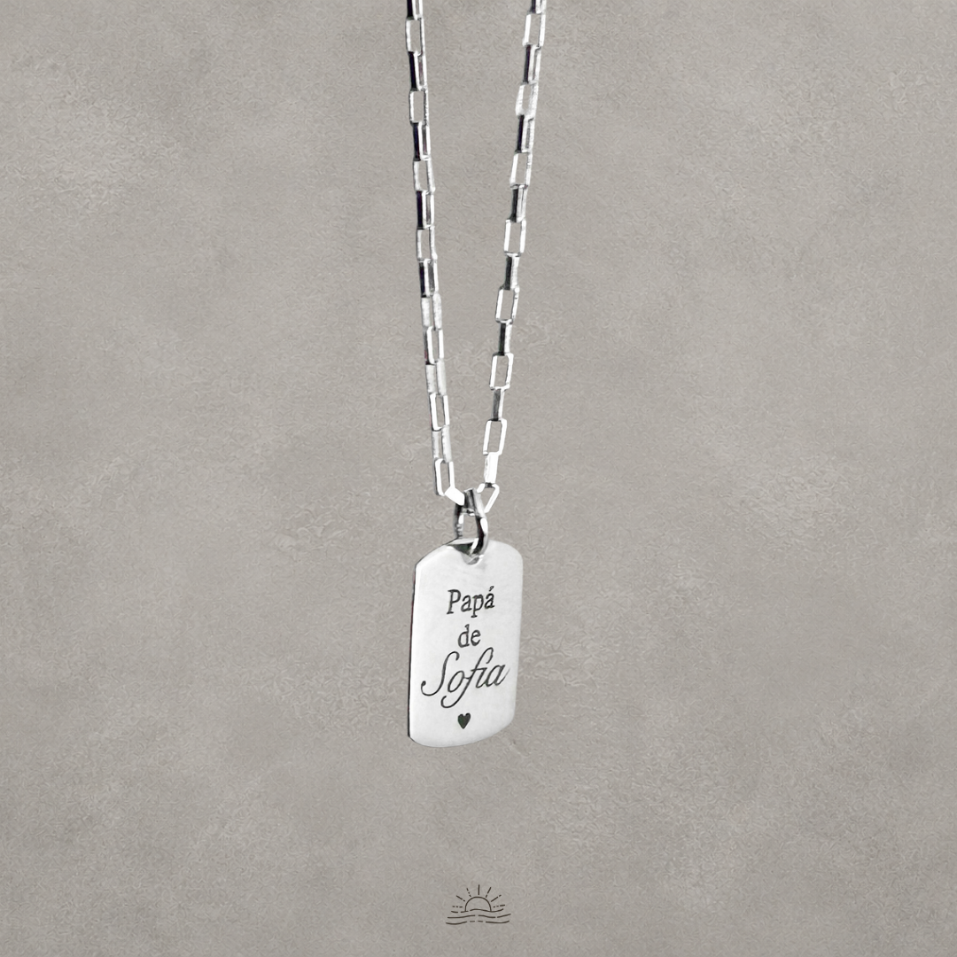 Collar Placa Militar Mini Papá de