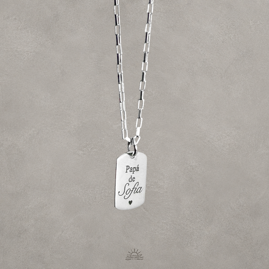 Collar Placa Militar Mini Papá de