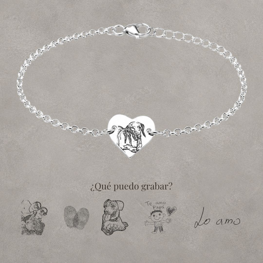 Pulsera Fotograbado Corazón