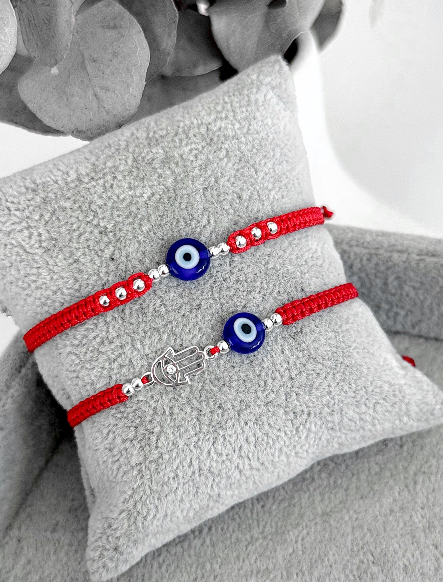 Pulsera Roja Ojo Turco Esferas