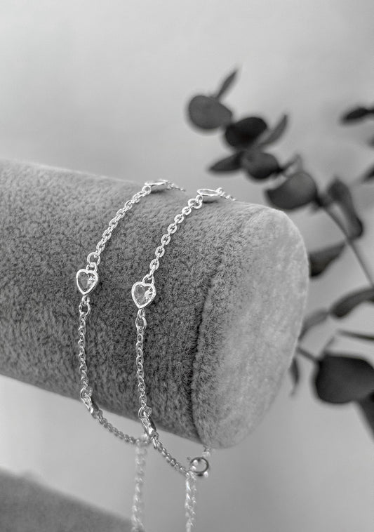 Pulsera Corazones Punto de Luz