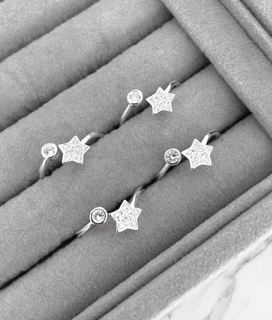 Anillo Estrella Microcircones Punto de Luz