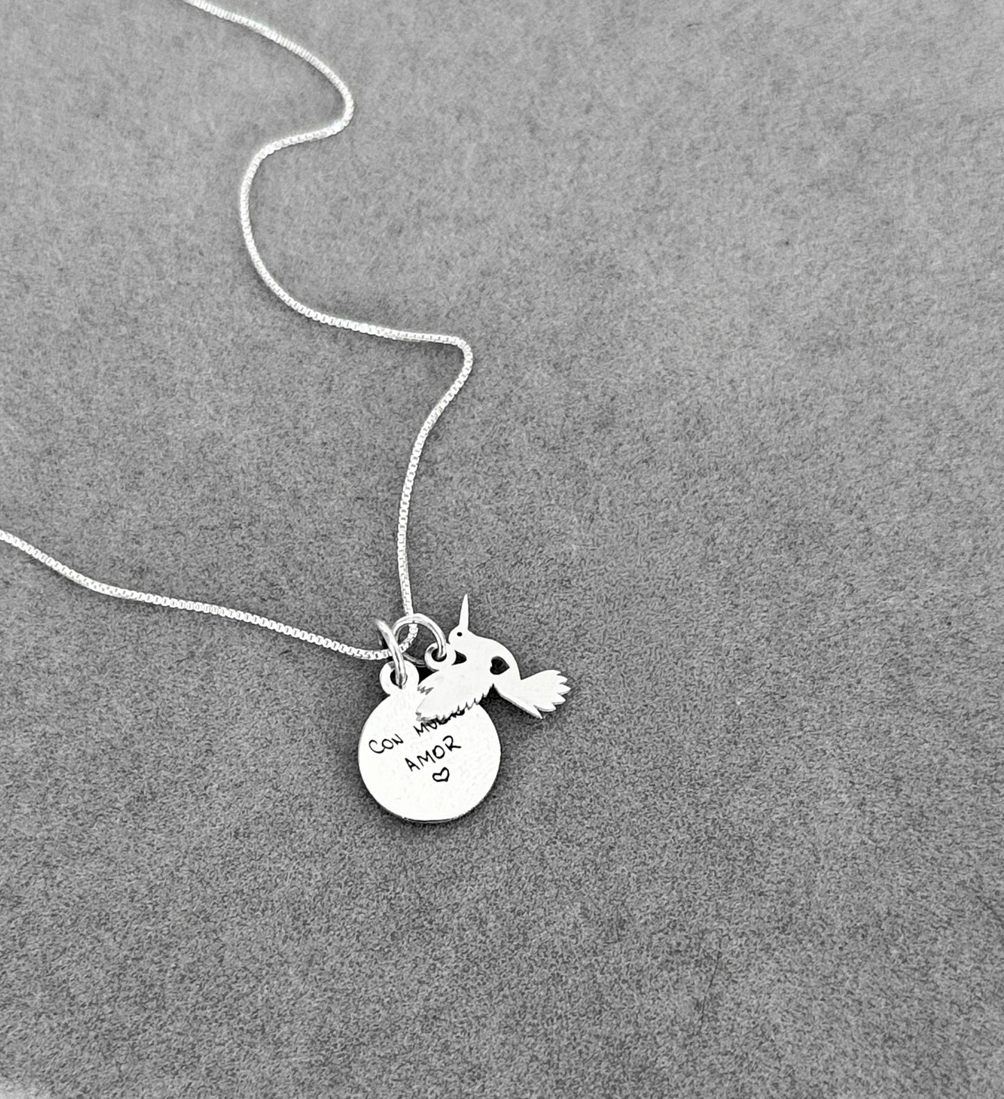 Collar Placa Colibrí Personalizado ✨