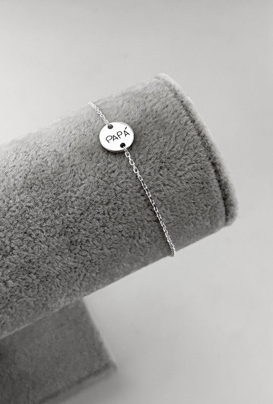 Pulsera Personalizada Circulo Plata Unisex